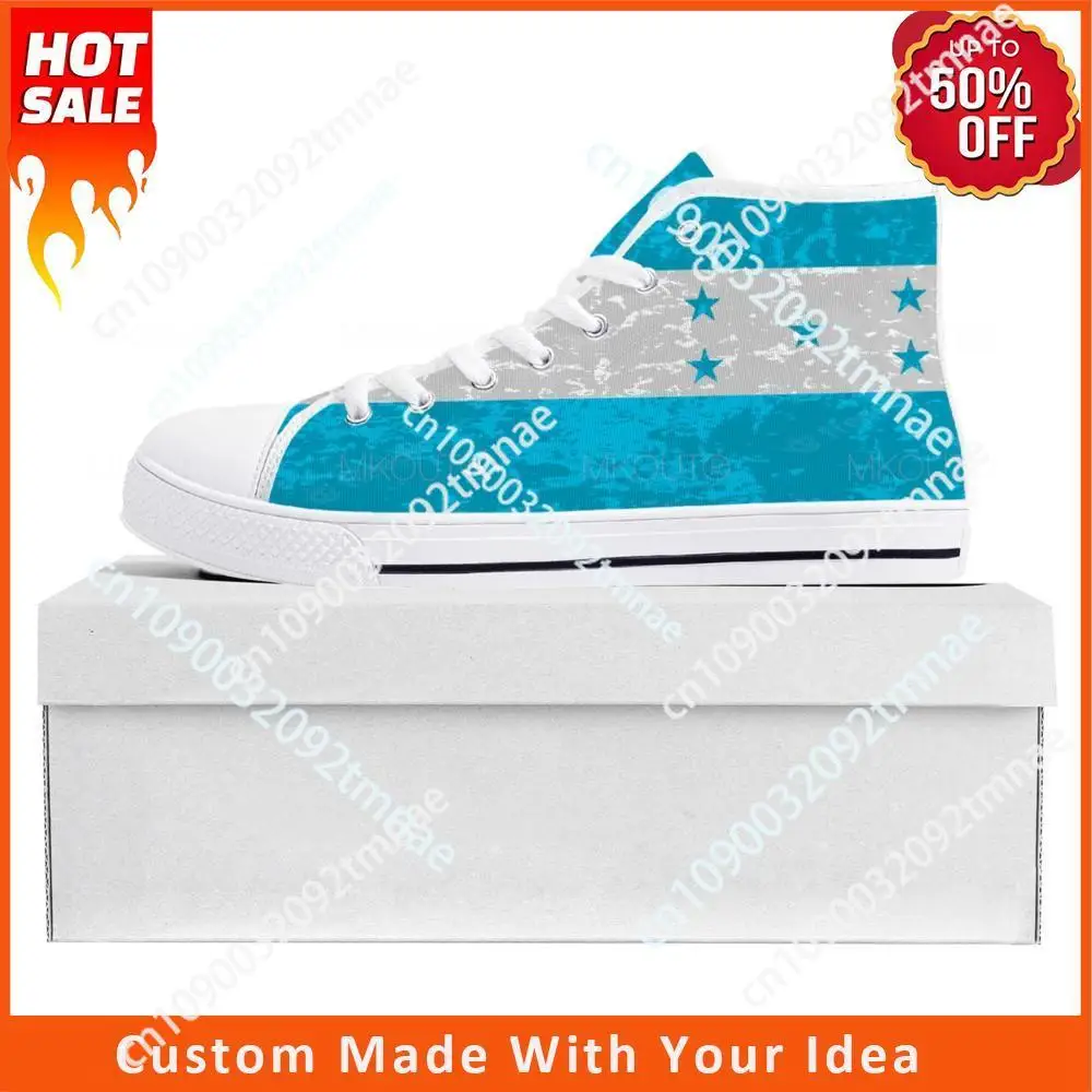 

Honduran Flag High Top High Quality Sneakers Mens Womens Teenager Canvas Sneaker Honduras Casual Couple Shoes Custom Shoe