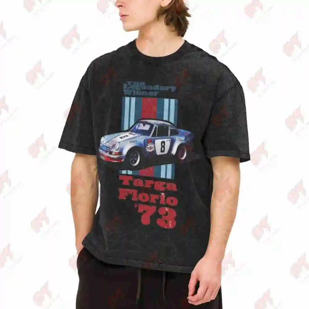 Targa Florio 1973 Racing Vintage Washed Tee Pure Cotton T-Shirt
