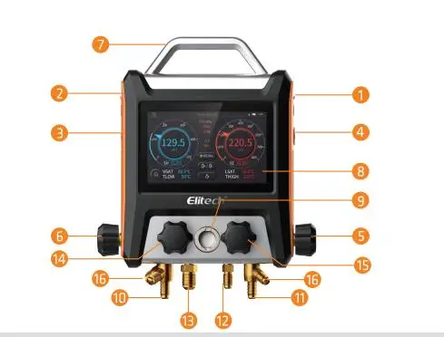 REFRIGERATION TOOL ELITECH BRAND INTELLIGENT DIGITAL MANIFOLD MS-4000