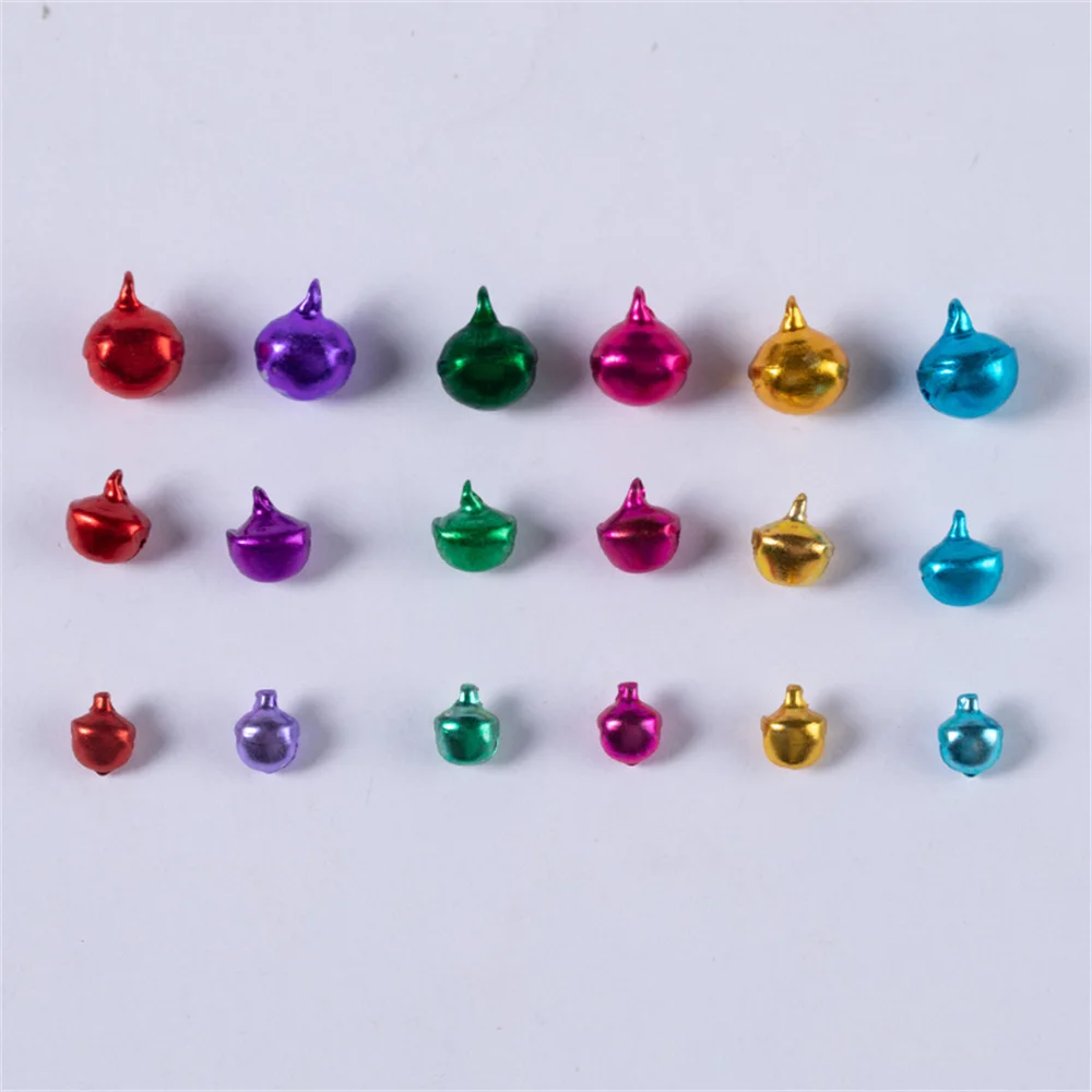 6/8/10mm Jingle Bells Aluminum Loose Beads Small Mixed Color For Festival Party/Christmas Tree Decoration DIY Crafts Accessories