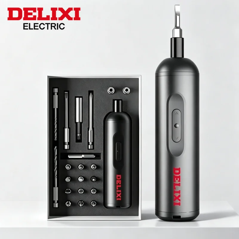 DELIXI Multifunctional Precision Electric Screwdriver Kit Rechargeable Portable Hand Repair Tool for Home Electronic DIY Repair
