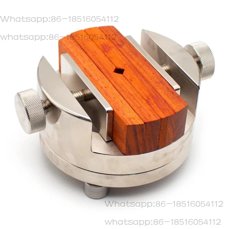 Upgraded Heavy-Duty Integrated Rotating Printing Clamp - SAE 1045 Steel Dual-Plated Rust-Resistant with Rosewood Jaw Blocks