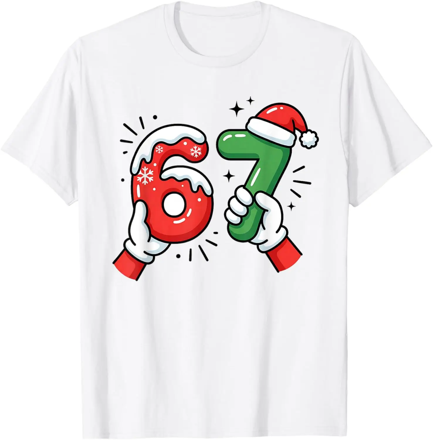 67 Six Seven Funny Christmas 6 7 Meme Xmas Men Women Kids T-Shirt Summer Short-Sleeved Breathable Sweat-Wicking Versatile
