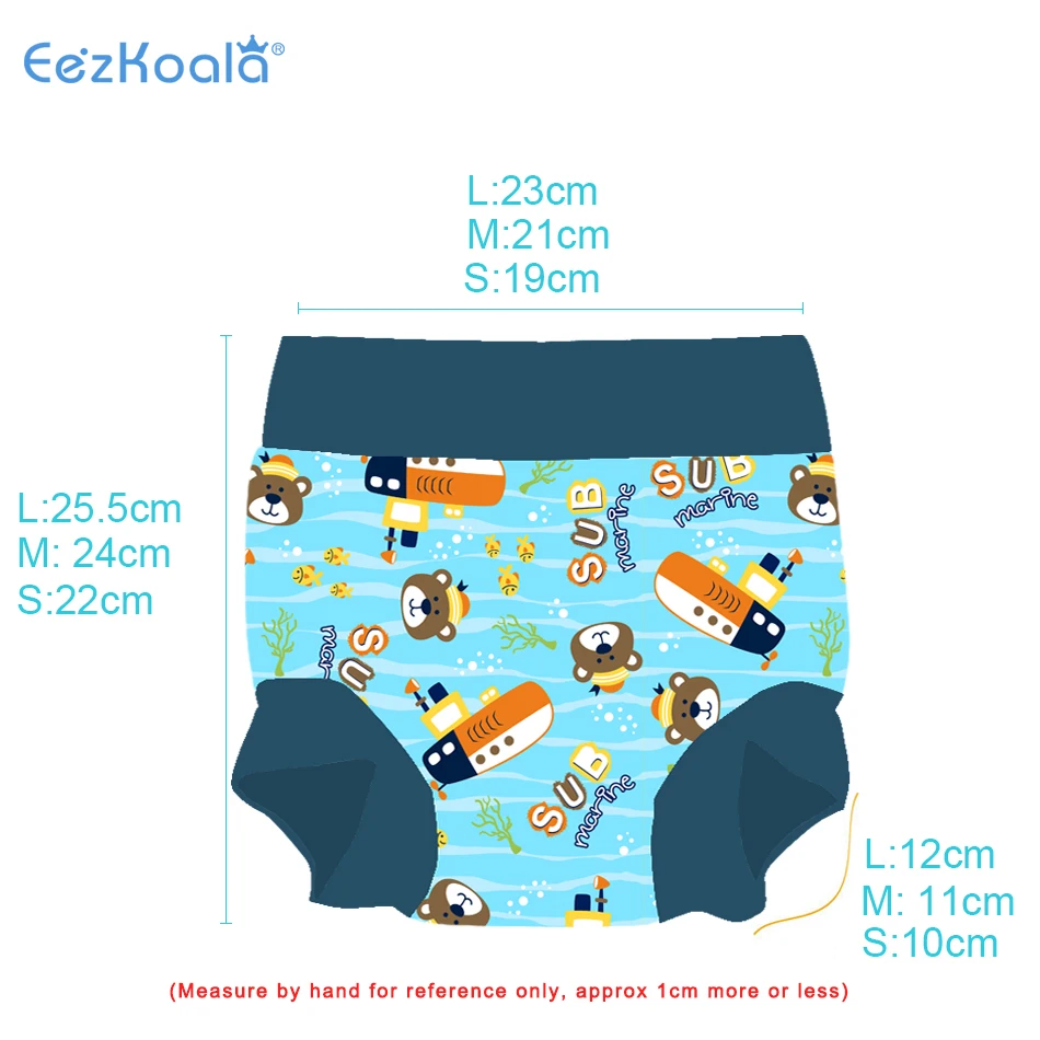 Eezkoala 10pcs S/M/L High Waist Swimming Nappies Baby Leakproof Swimming Diaper Baby Swimwear Boys Girls  Printed Cloth Diapers