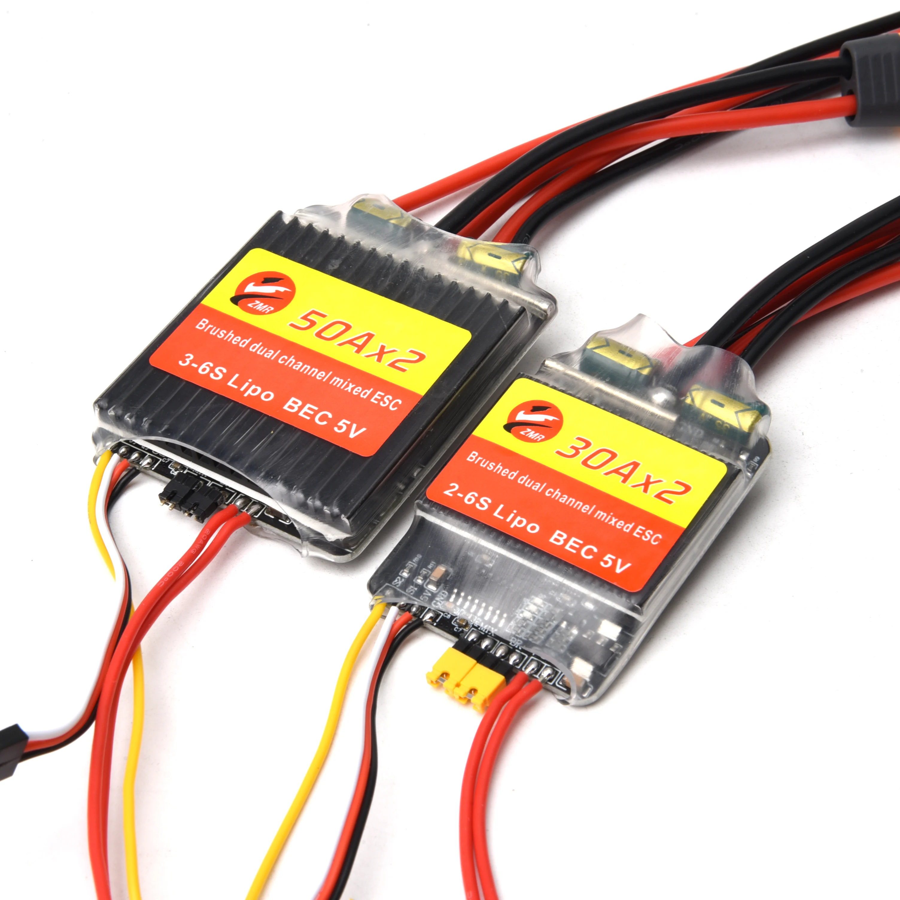 Controlador de velocidad eléctrico ESC cepillado bidireccional de doble vía 30A 50A para tanque de barco de coche modelo Rc