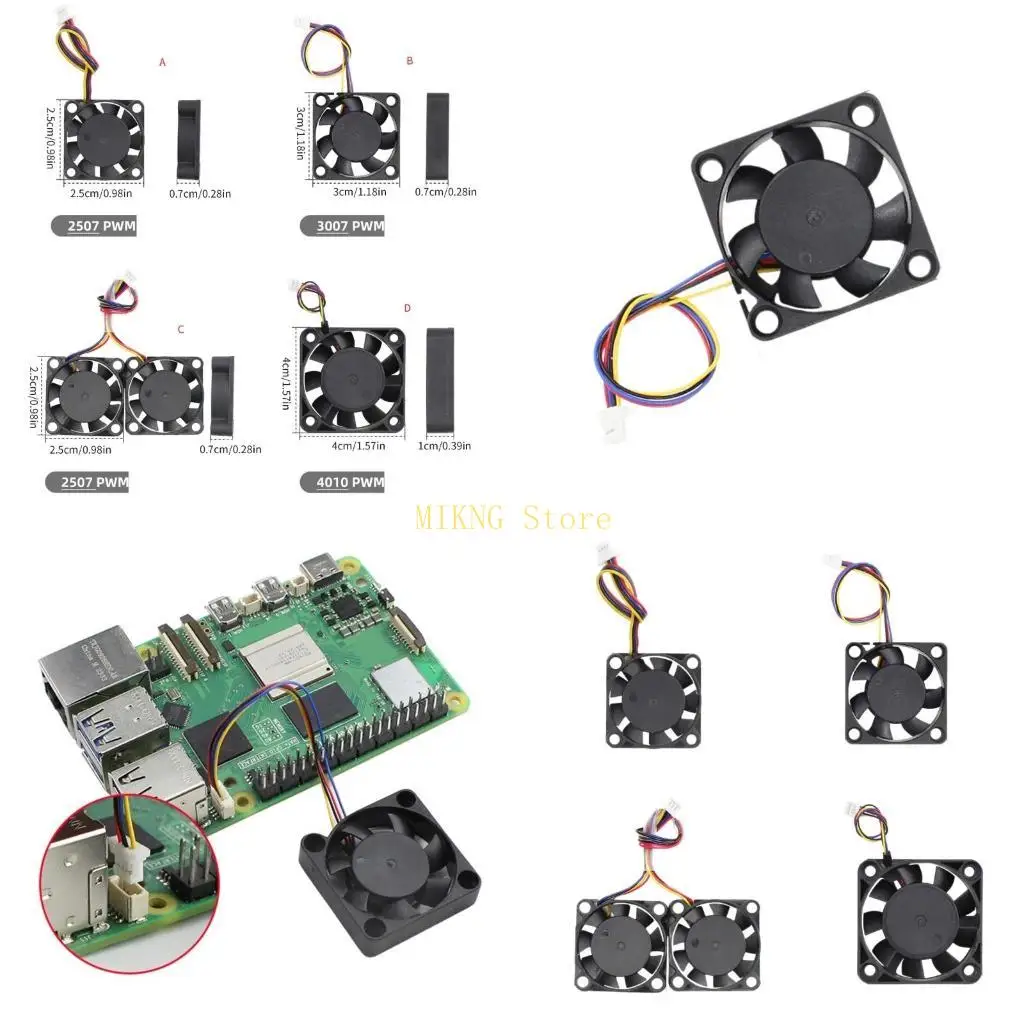 

For RPi 5 PWM Fan Size 3007/2507/4010 Temperature Regulated Fans for RPI5 Optimal Cooling Solution for Heavy Workloads best sale