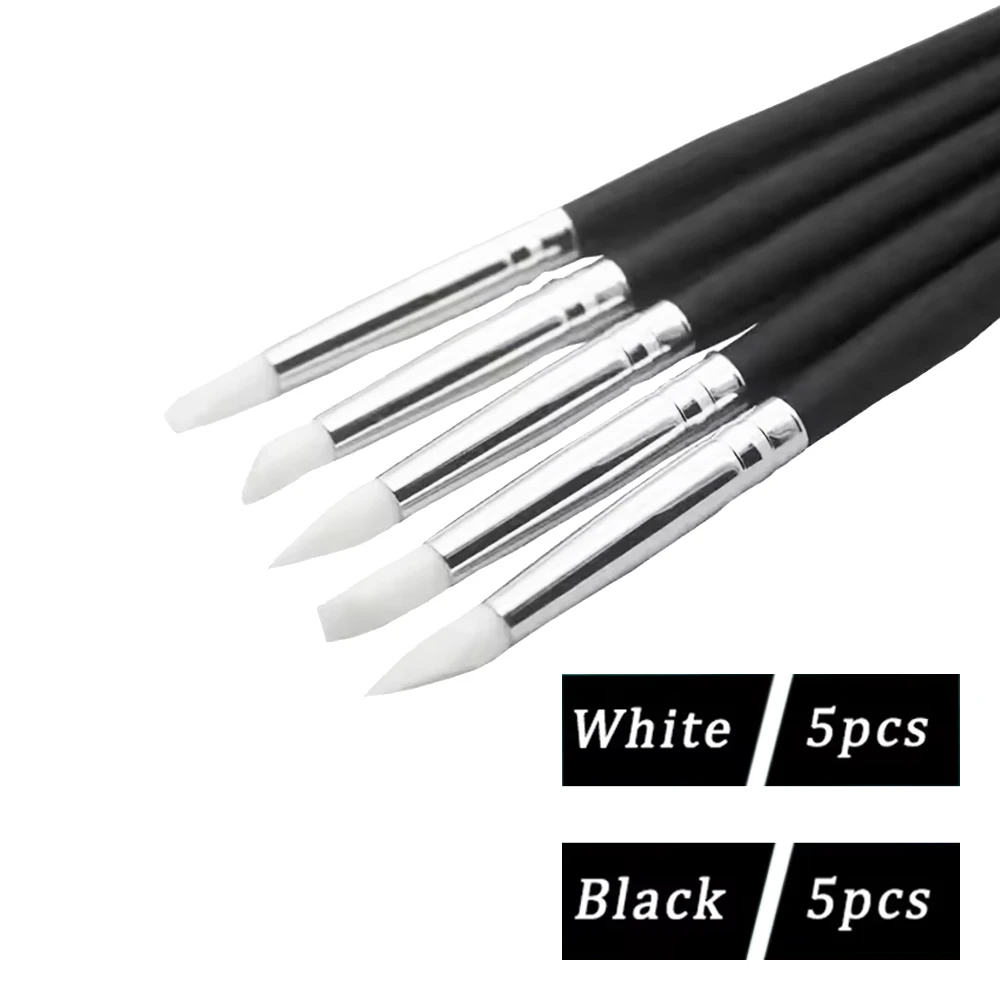 

5 шт., стоматологические полимерные кисти, ручки для формирования силиконовых зубов, инструмент для клейких композитных цементных фарфоровых зубов