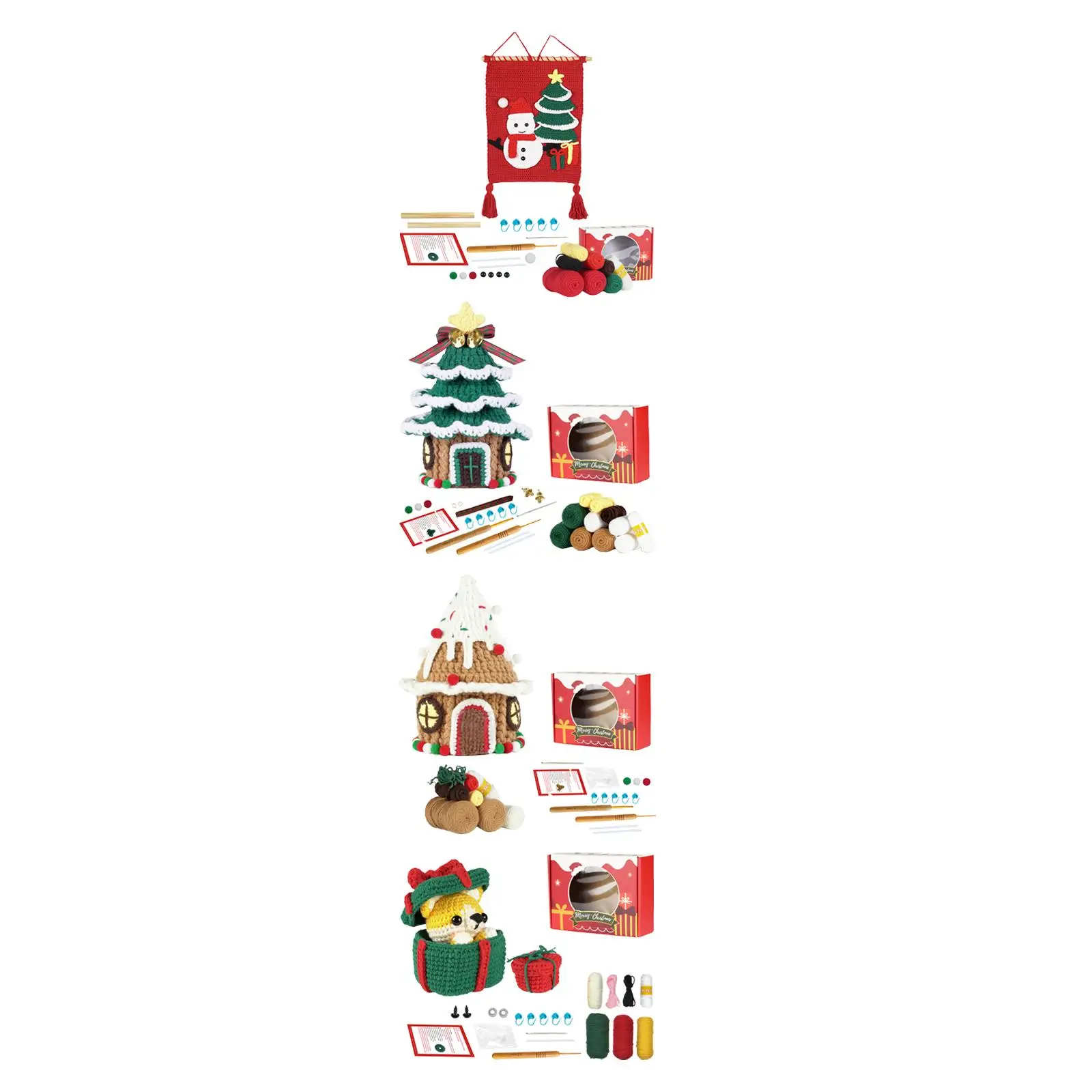 Christmas Crochet Kits Crocheting Craft Set for Gift Porches Christmas Tree