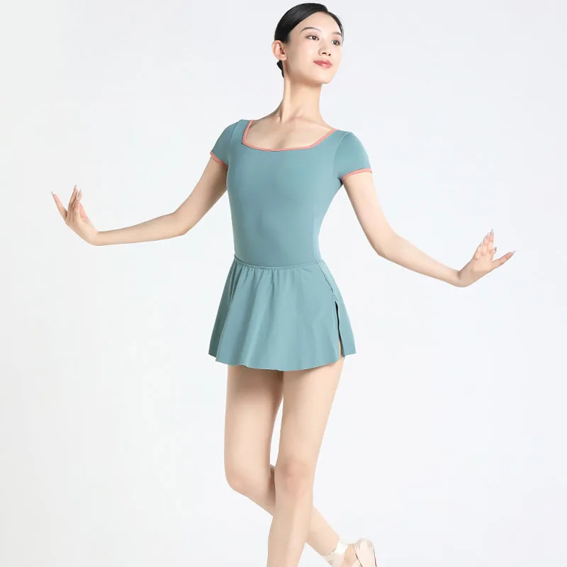 Leotardo de Ballet de cuello cuadrado clásico para mujer, traje de baño de alta calidad para adultos, Ropa de baile de gimnasia, equipo de práctica