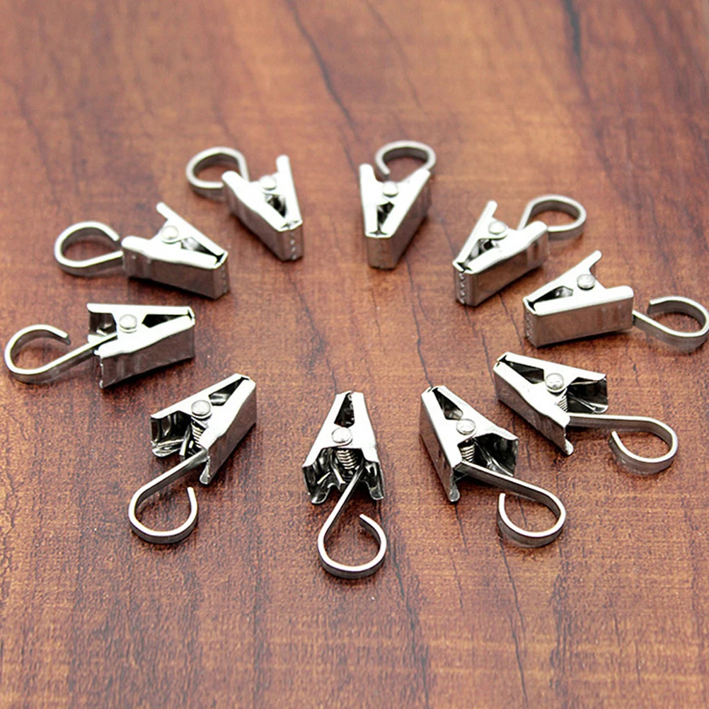 

36 PCS Curtain Hook Clips Hooks Clasps Window Curtains Clamps Hangers Automatic