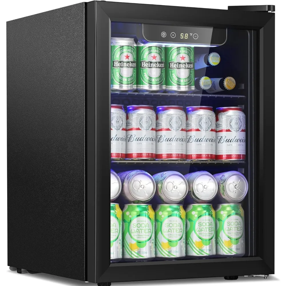 

1.7 cu.ft.Beverage Refrigerator Small Mini Fridge 68 Can,with Glass Door Freestanding Small Fridge with Electronic Temperature