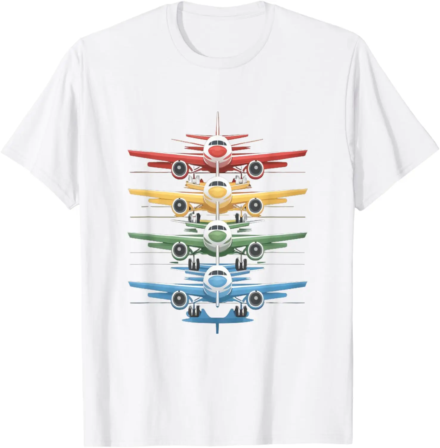 Aviation Airplane Flying Airline Colorful Enthusiast Pilot T-Shirt Unisex Summer Streetwear Tops Mens Clothing Camiseta Hombre