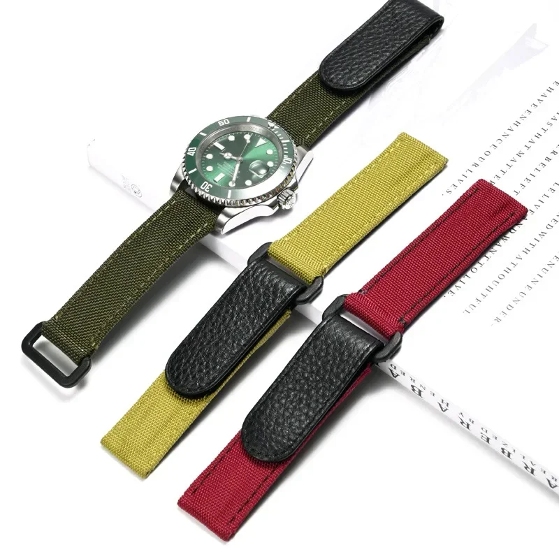 20 مللي متر النايلون الفيلكرو حزام الساعات ل دايتونا الفرعية رولكس سايكو كاسيو تيسو ساعة ملحقات السلسلة حزام ساعة أبل
