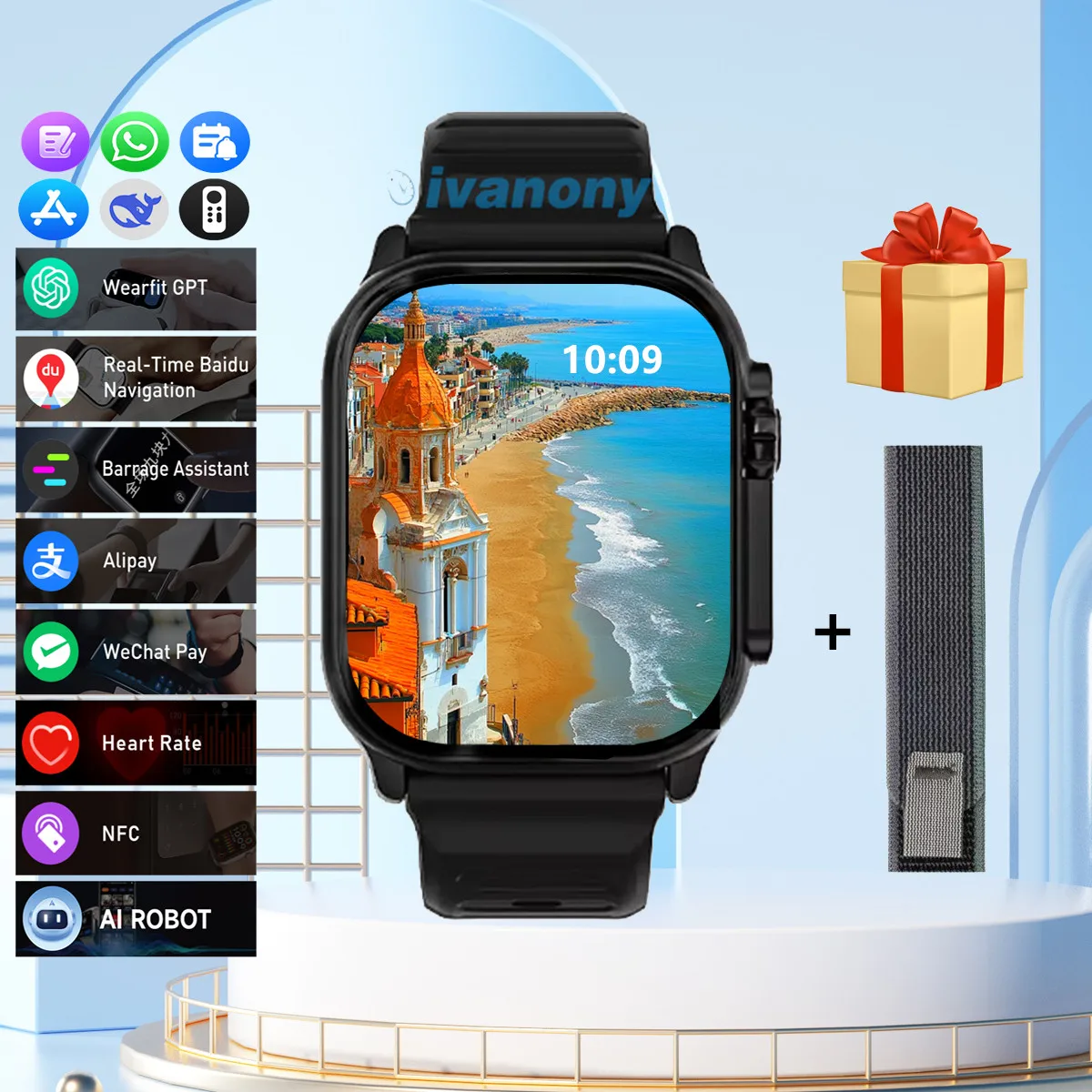 Amoled Smart Watch HK12 ULTRA 4 Global Version 49MM Local Music Bluetooth Call Whatsapp Reply Compass Smartwatch 2026+Gift/Set