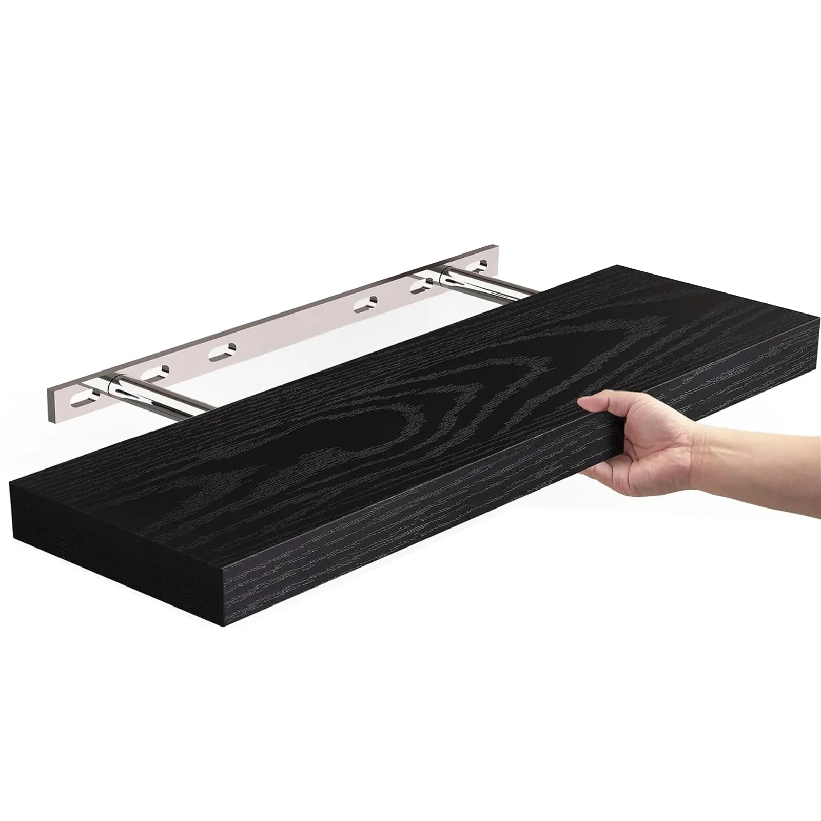 

Invisible Bracket Floating Shelves Wall Mounted, Solid Wood Rustic Storage Rack for Bathroom Kitchen,Easy Install Hanging Shelf