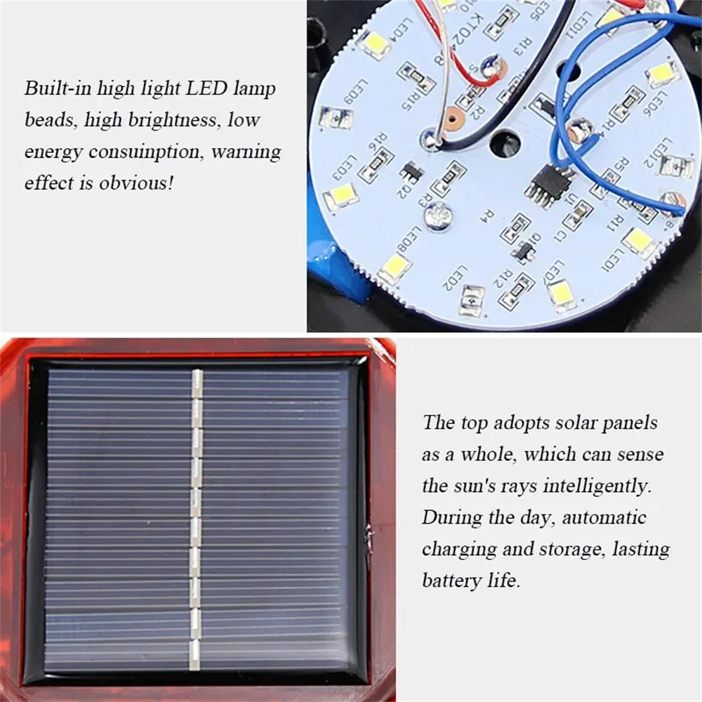 Magnetic Car Roof Blinking Light High-light Energy Efficient Night LED Solar Warning Light Emergency Signal Automatic Sensor
