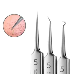 Pince à épiler allemande ultrafine n ° 5, outils de grattage et de fermeture, pour points noirs, pour salon de beauté