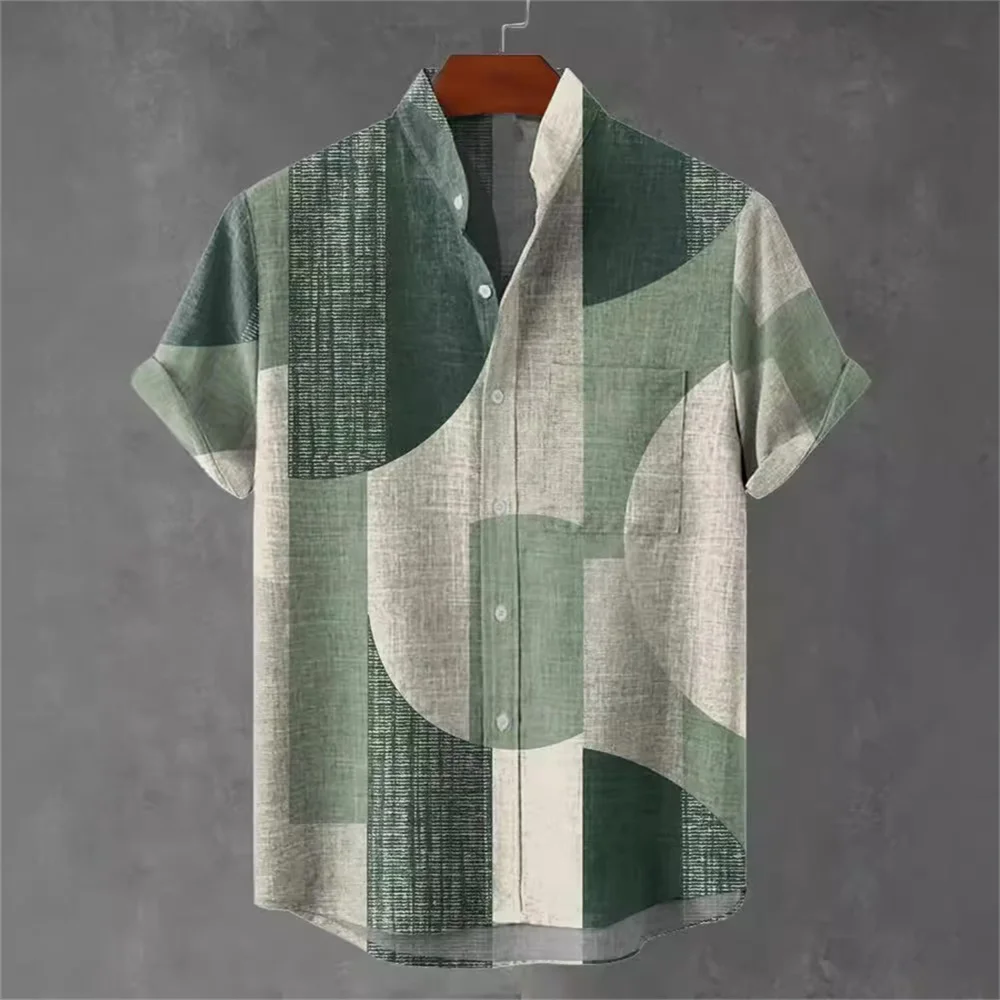 2025 Men's Short Sleeve Shirt Summer Vintage New Linen Shirt Men's Short Sleeve Casual Comfortable Top Streetwear Quick-dry Shir