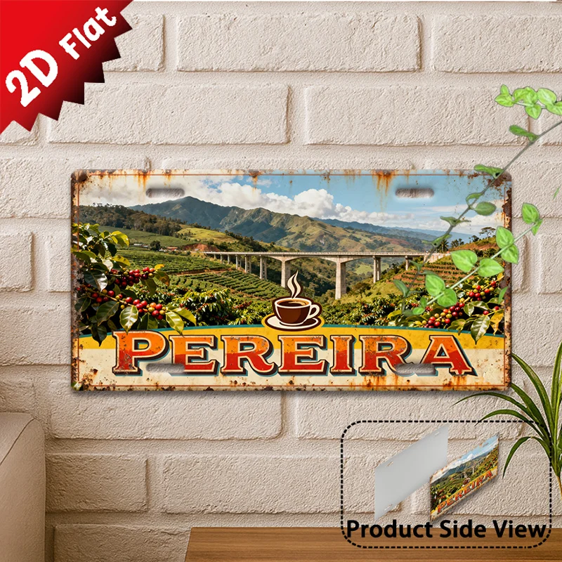 2D Flat, 2D Flat- 1 PEREIRA Metal Sign| Retro Area Decoration, 2D Flat Aluminum Wall Art(203 X 127cm), Perfect for Living Room,