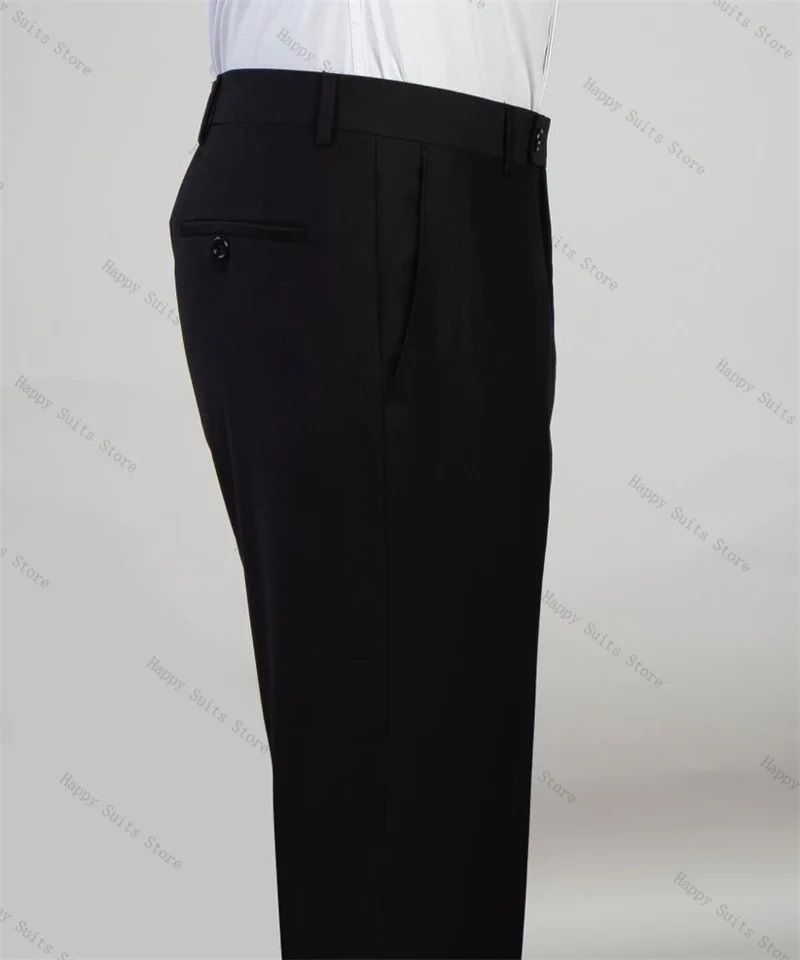 Luxuriöser Herrenanzug mit Kristallsteinen, 2-teiliger Blazer + Hose, schwarzer Hochzeits-Smoking aus Baumwolle, formelle Büro- und Business-Jacke