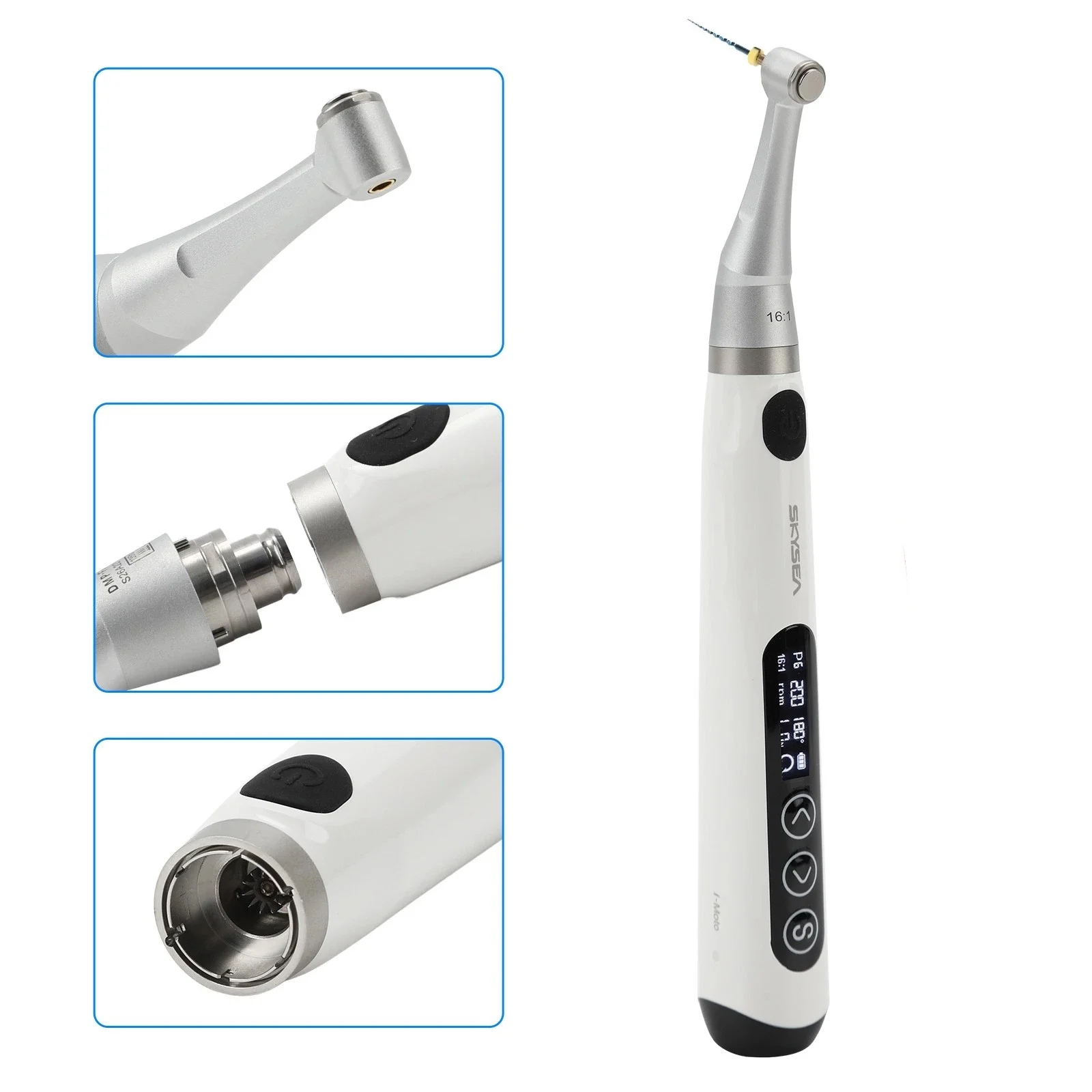 Dental Wireless Endo Motor 16:1 Contra Angle Handpiece 9 Memory Modes