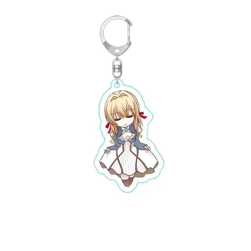 6CM Japan Anime Violet Evergarden Figures Violet Evergarden Acrylic Keychains Cute Bag Pendant Decor Toy Fans Collection Gift