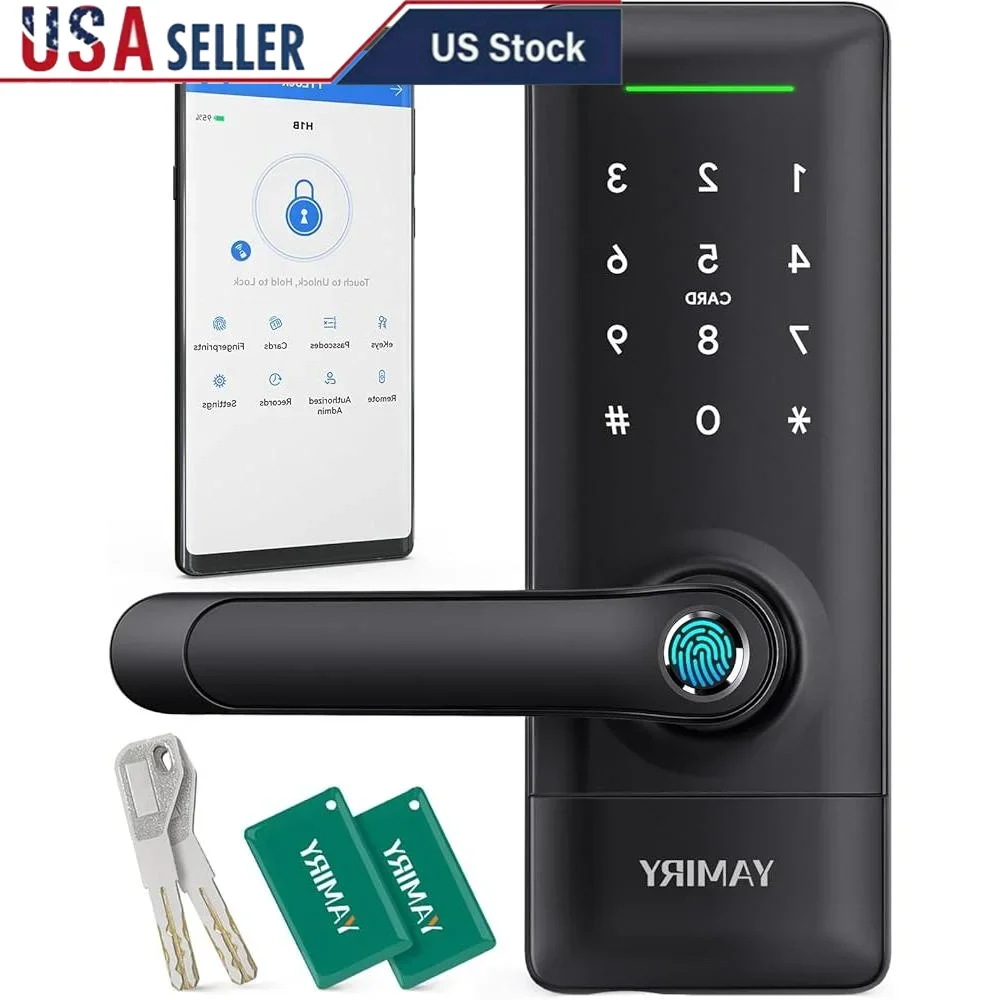 

Smart Door Lock Biometric Fingerprint Keyless Entry Six Unlock Methods App Control DIY Installation Easy Setup Security System