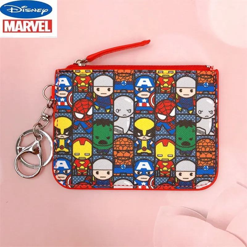 

MINISO Disney Cartoon League of Legends Spiderman Captain America Card Holder Badge Key Ring Change Card Bag Wallet