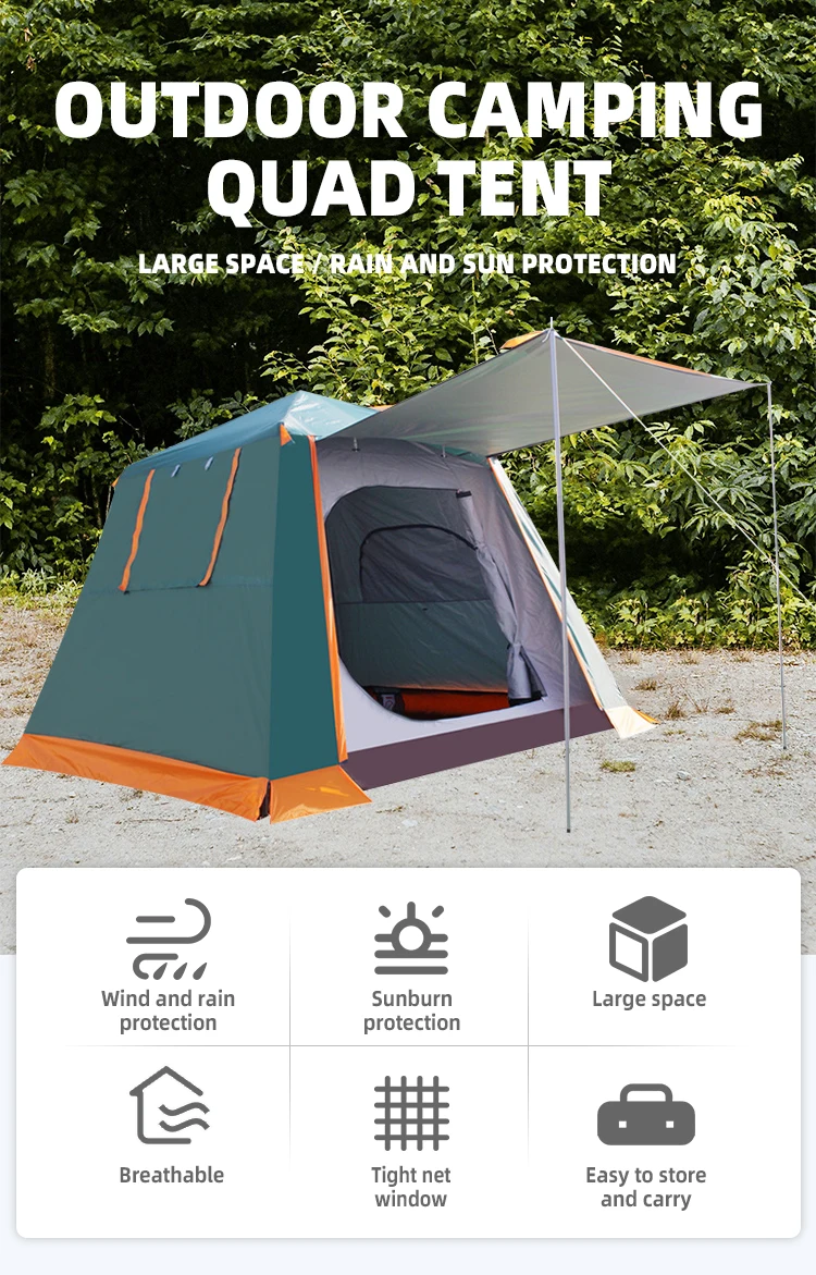 Smart Open High Quality Forest Tents Nature Hike Tent Camping Automatic Tent Poles With Different Type Of Function