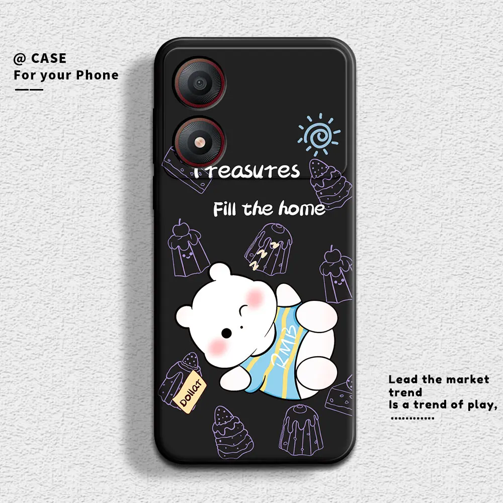 For ZTE Blade A34 A54 4G Case Cute Panda Soft Silicone Couple Phone Case For ZTE Blade A54 4G Protect Shockproof Cartoon Cover