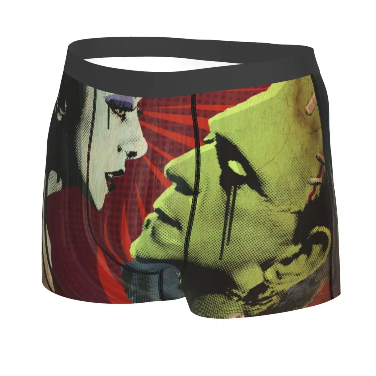 Custom Kiss Me Boxers Shorts Mens Bride of Frankenstein Horror Movie Briefs Underwear Cool Underpants