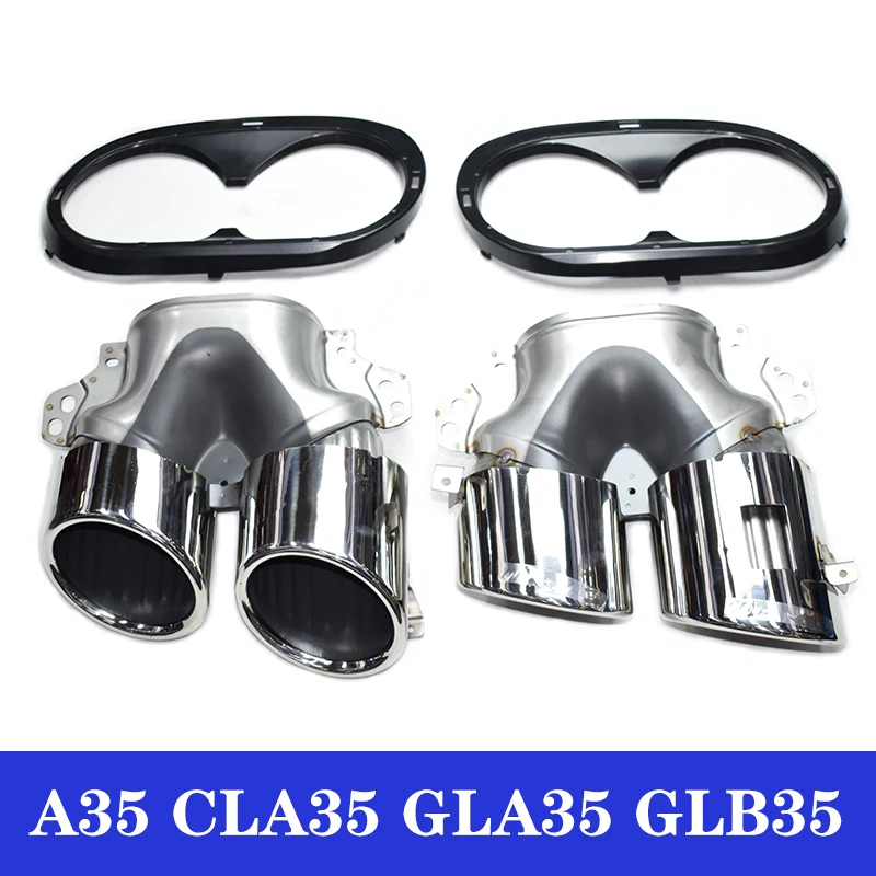For Mercedes-Benz A35 CLA34 GLA35 GLB35 exhaust pipe tailpipe A45 CLA45 GLA45 W117 W118AMG four-outlet stainless steel tailpipe