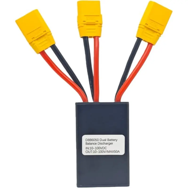 XT90 Dual Battery Discharge Converter Simultaneous Connection Adapter Balanced Discharge Module 10V-100V 50A Dual-Battery Module