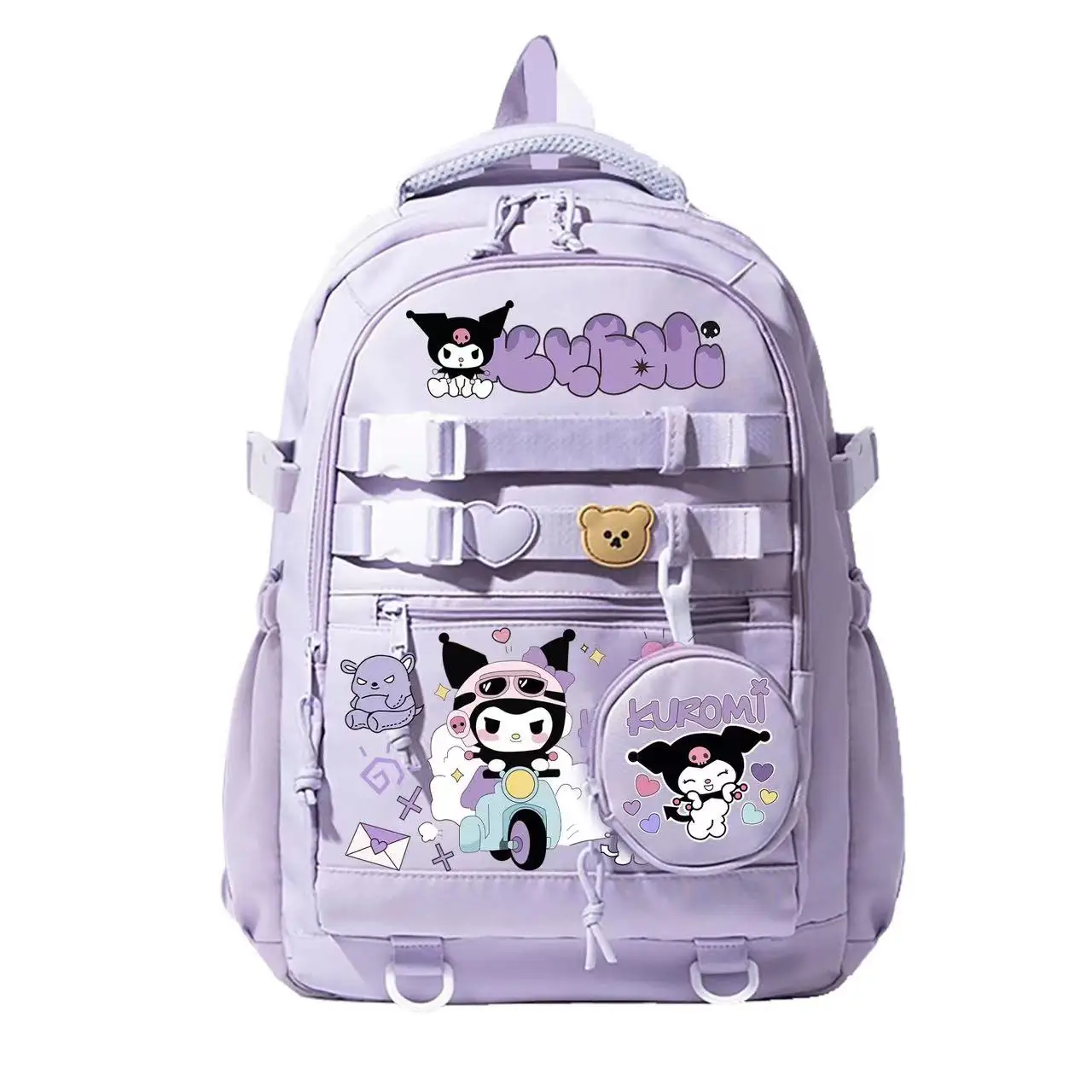 

Новый Школьный Рюкзак Hello Kitty с героями мультфильмов Kuromi My Melody, вместительная школьная сумка для девочек