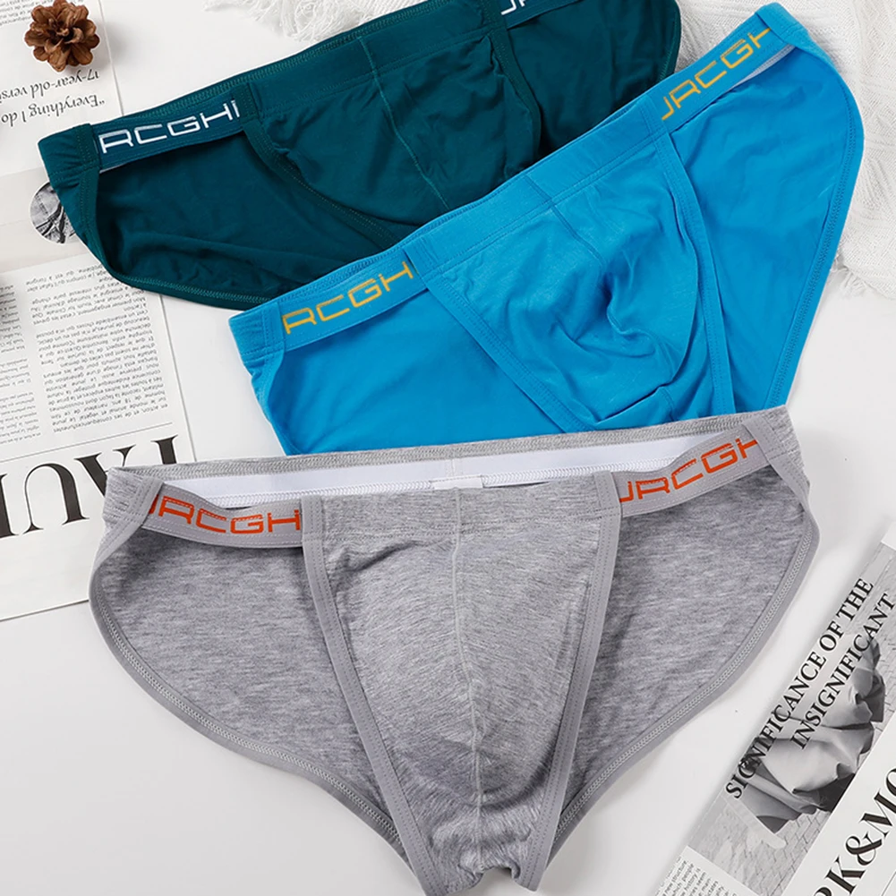 

Men Sexy Cotton Solid High Fork Breathable Underwear Bikini Briefs Low Waist Youth Skinny Sports Breathable Bottoms Top For Boys