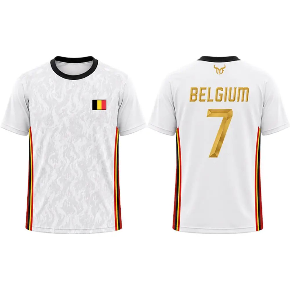 2026 New Belgium Flag Print Football Jersey Men Quick Dry Sport T-shirt Men's And Women's Casual O-neck Soccer Training Uniform - view 4