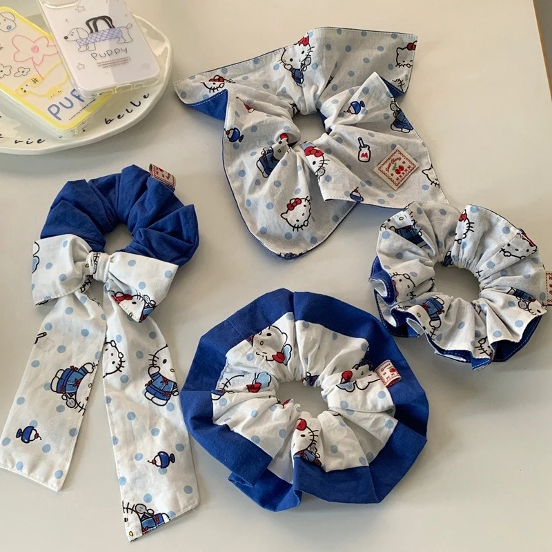 

Miniso Fashionable Hair Circle Variety Girl Heart Large Intestine Circle Square Scarf Streamer Bow Head Rope Hair Accessories