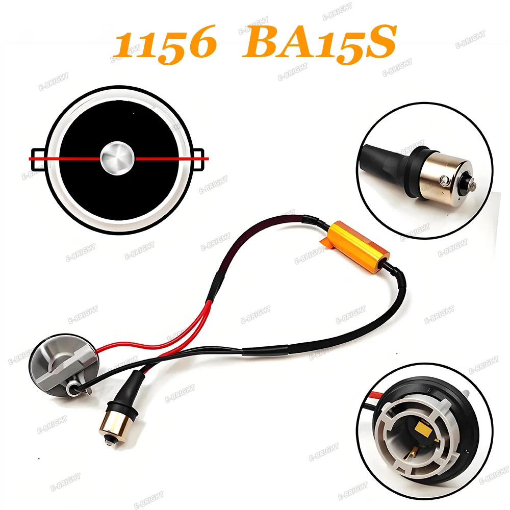 50W 8RJ 1PCS BA15S BAU15S 3156 7440 T20 Hyper Flash Fix Error Wiring Adapters LED Turn Signal Lights Load Resistor Adapter