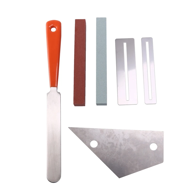A64T Guitar Luthier Tool Kit Fret Crowning File Rocker Fingerboard Protectors Grinding Stone Repair Set