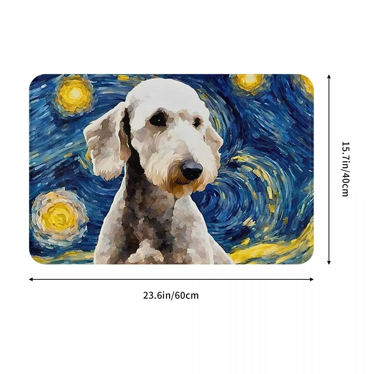 Bedlington Terrier Night Doormat Absorbent Mat Carpet Rug Kitchen Entrance Home Floor Mat for Living room Footpad Mats