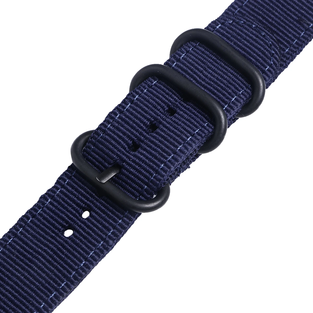 

18mm Watch Strap Webbing Durable 2-Joint Nylon Watch Band Wristband for Watch Replacement (Navy Blue with Black Buckle)