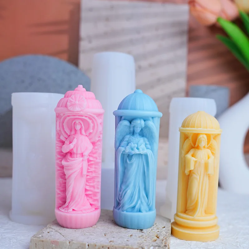 

Цилиндрическая силиконовая форма для ароматических свечей, практичная декоративная скульптура «сделай сам», женская цилиндрическая гипсовая форма, римская колонна