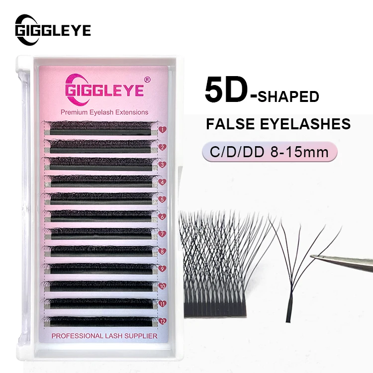 5D W Shape Lashes  C D DD 8-15MM Clover Bloom Handmade Premade Volume Fans W Eyelash Extensions Natural Individual Lashes DAily