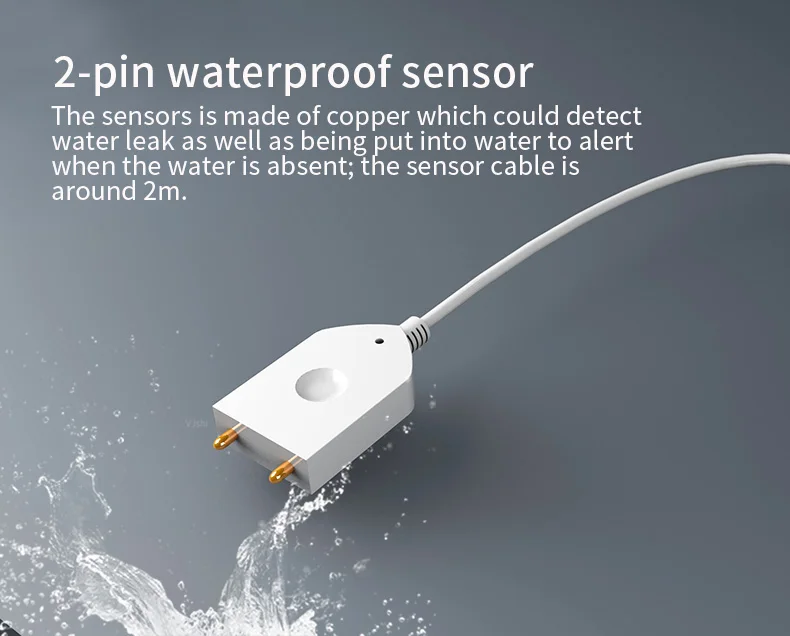 WiFI Wasserleckdetektor Überschwemmungssensor Home 80DB Drahtloser Alarm Tuya Smart Life App Fernbedienung Automatisches Sicherheitssystem – Detail 7