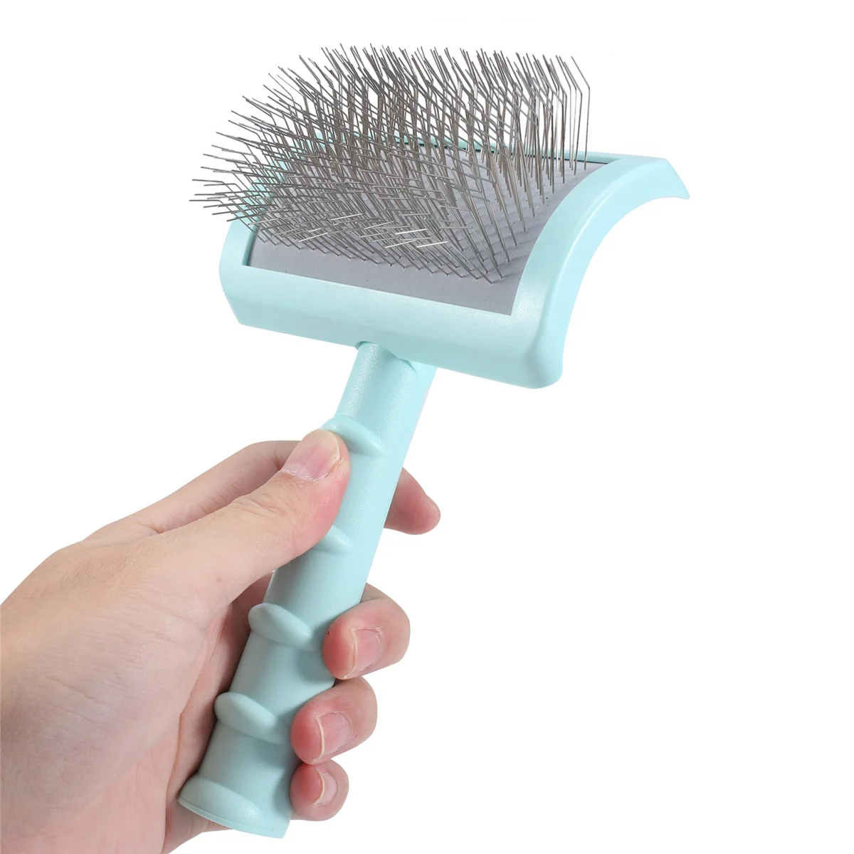 

Firm-Extra Long Pin Slicker Brush for Dogs, Pet Grooming Wire Brush and Deshedding, Green, Firm