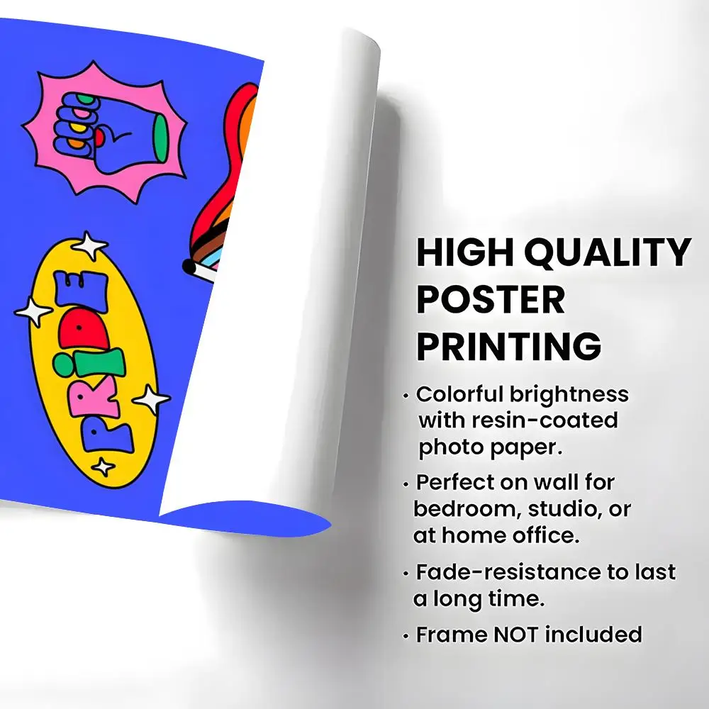 Event pride month Poster Self-adhesive Art Waterproof Paper Sticker Coffee House Bar Room Wall Decor