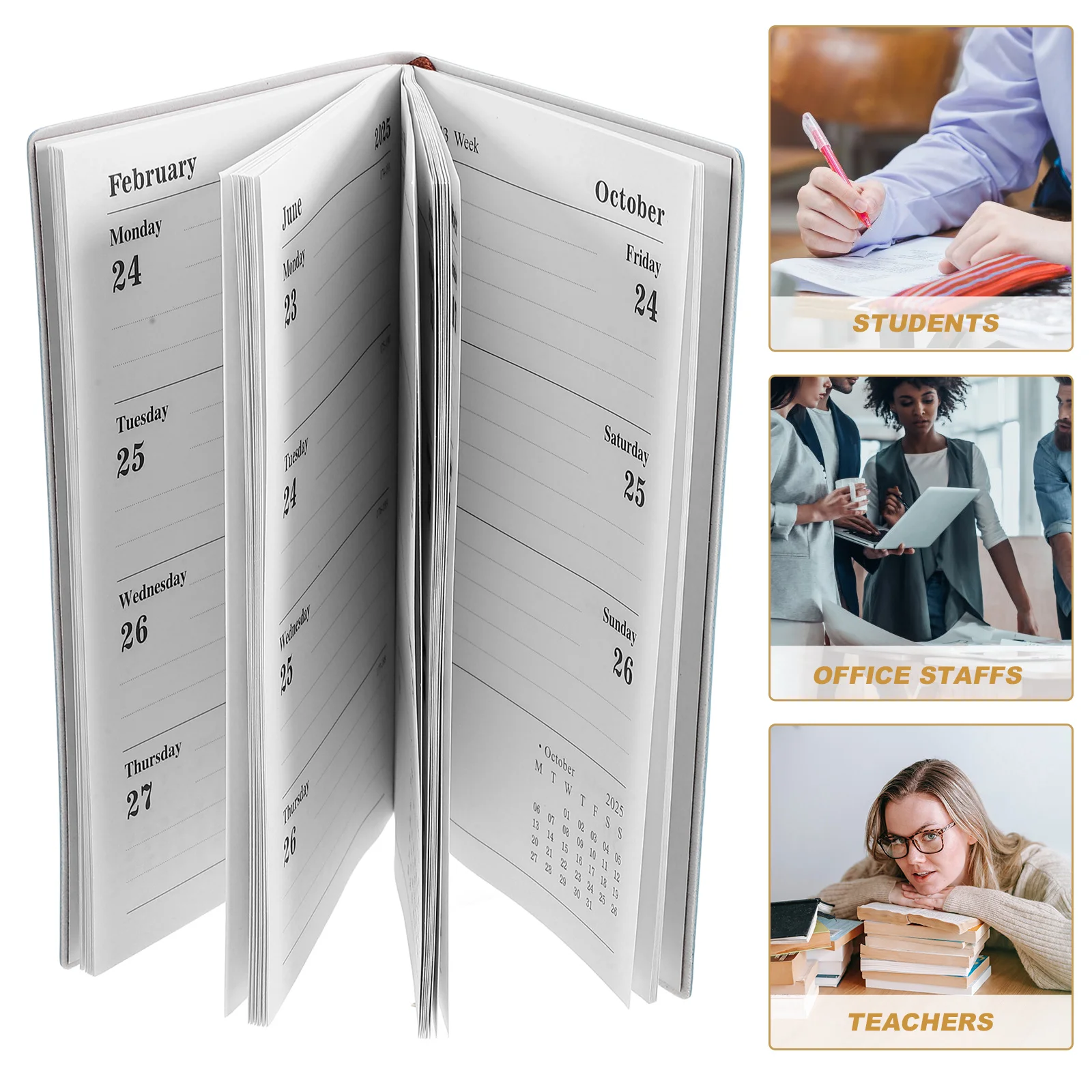 Schedule Notebook Planner Organizer Portable Academic Journal Daily Notepad Wear-resistant