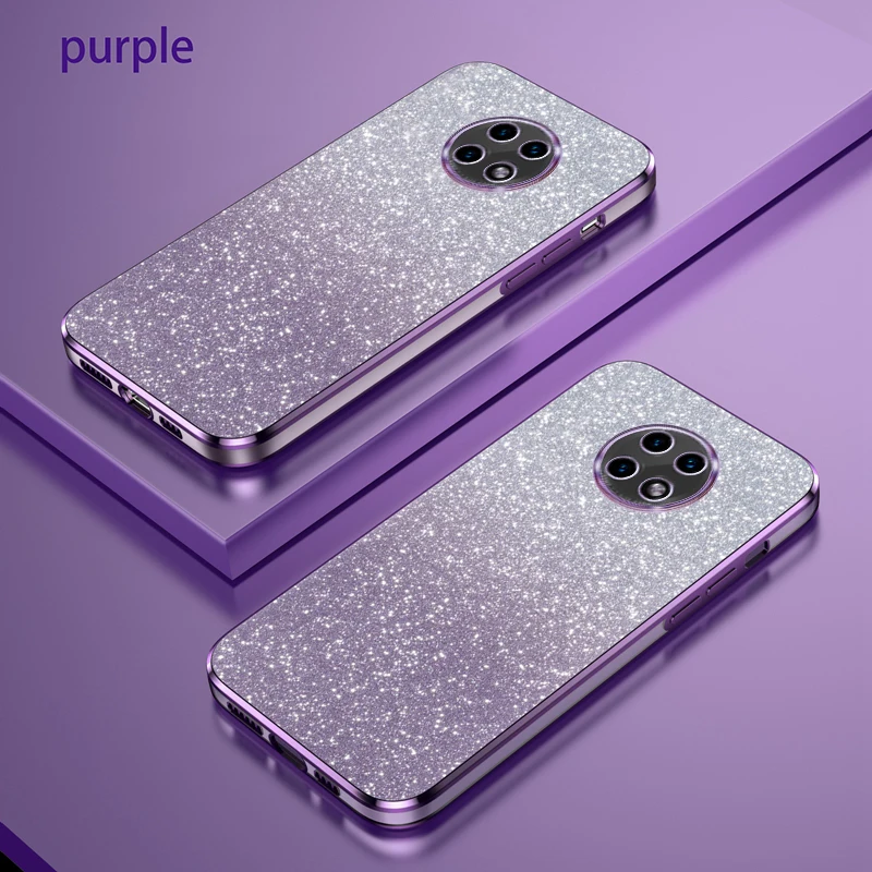 For Huawei Y9a Case Huawei Nova Y9A Phone Case FRL-L22 FRL-L23 Luxury Gradient Glitter Plating Silicone Back Cover Funda