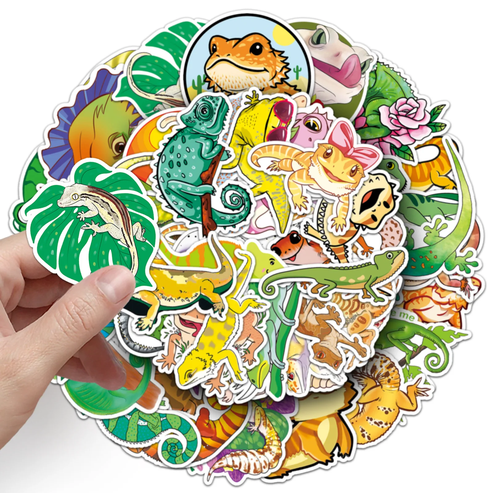 10/30/50PCS Cartoon Reptile Lizard Stickers Waterproof PVC Graffiti Decals DIY Laptop Phone Luggage Suitcase Sticker Toys Gift