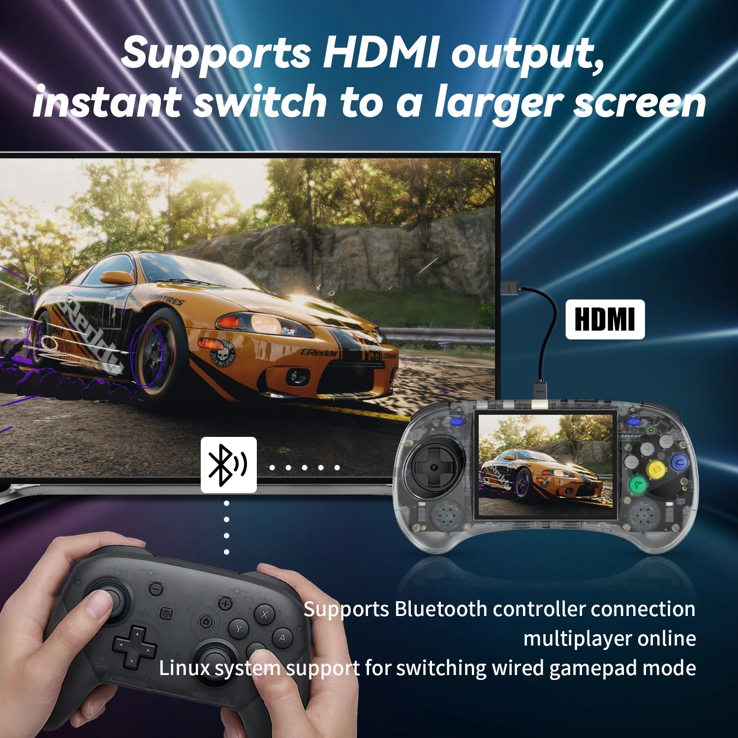 ANBERNIC RG ARC-S/RG ARC-D Retro Handheld Game Console 4.0" Six Button Design Gaming Console Support Wired Handle HD-compatible - Image 5